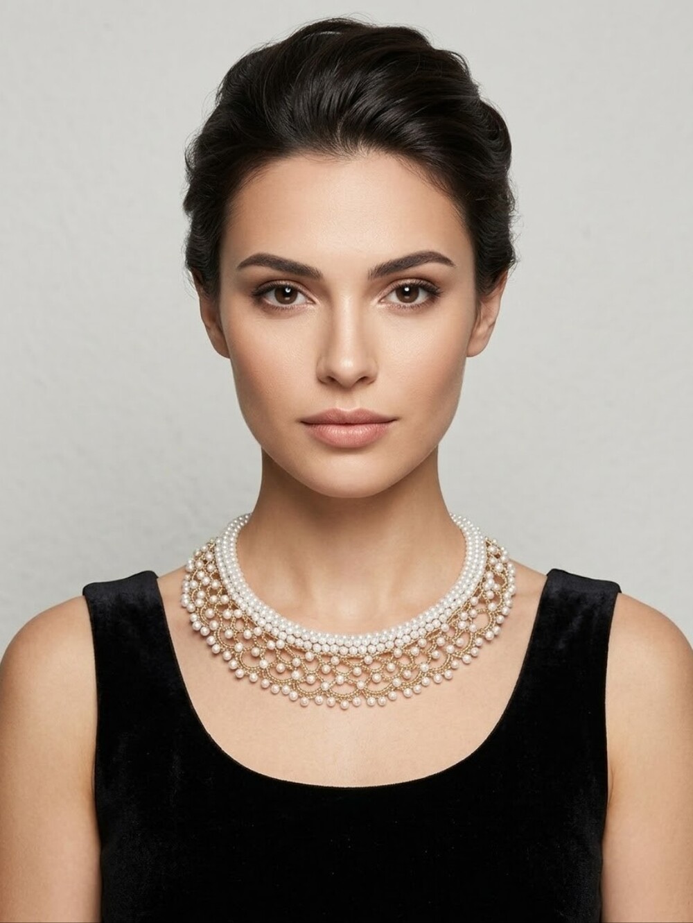 GLASS PEARL VINTAGE INSPIRED HEAND BEADED‎ NECKLACE